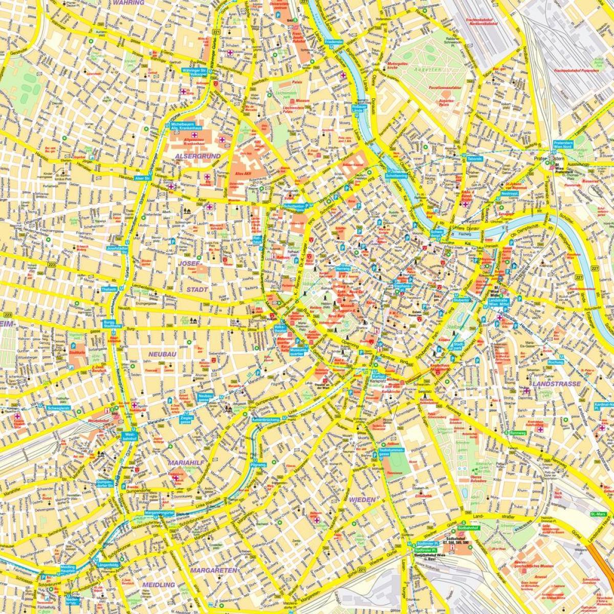 Vjenë brendshme hartë të qytetit