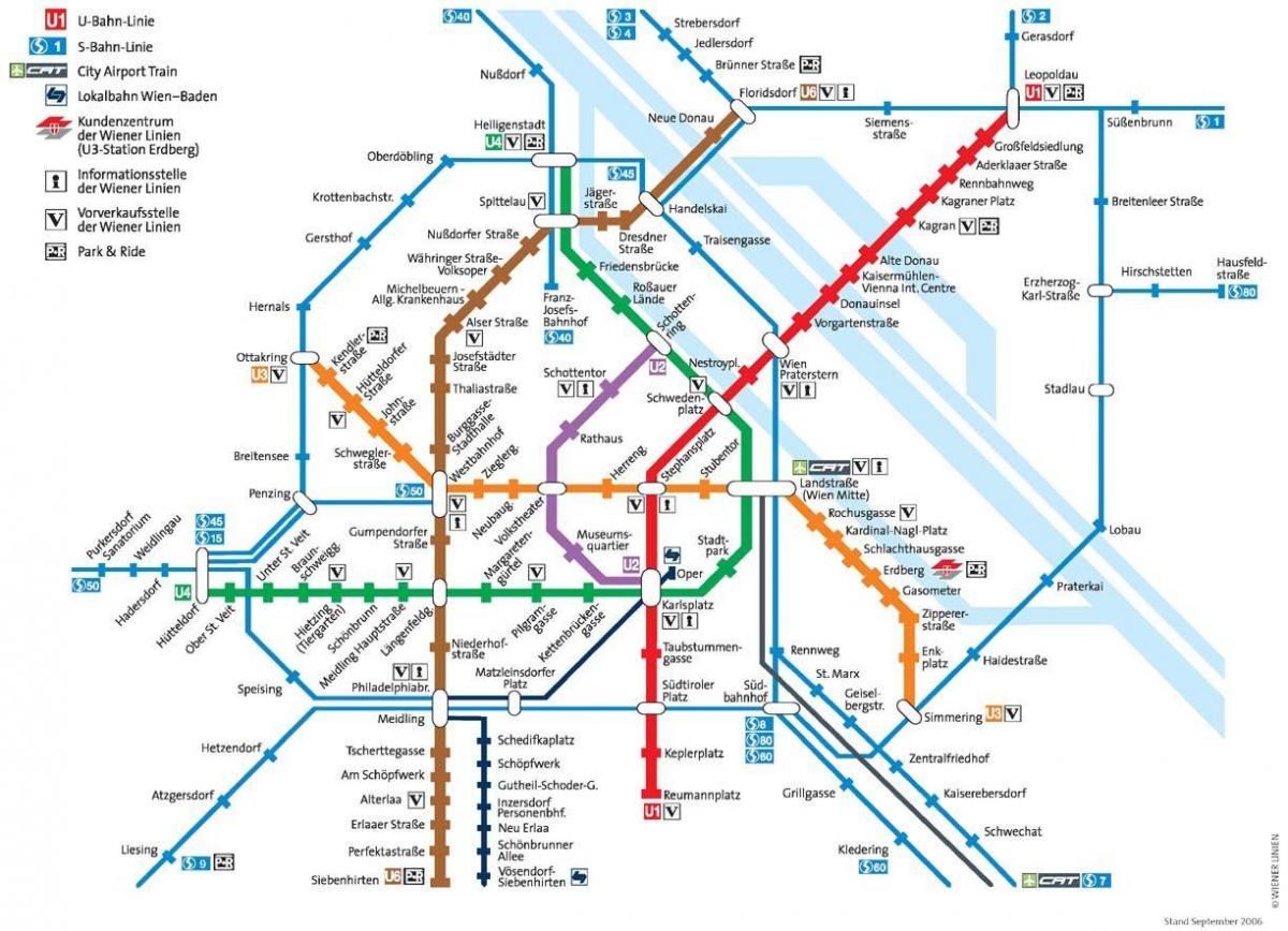 Vjenë, Austri metro hartë
