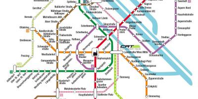 Cat qytetit aeroportin e trenit të Vjenës hartë