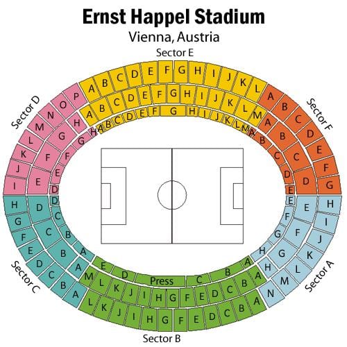 Harta e ernst happel stadiumin