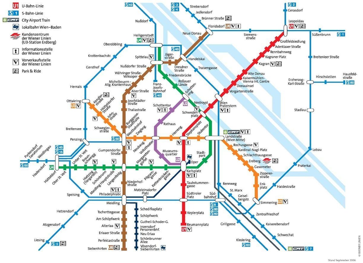 Vjenë metro hartë madhësi të plotë