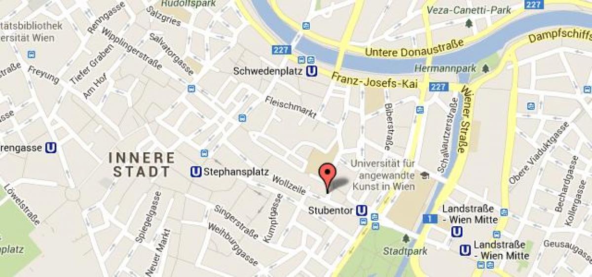 Harta e stephansplatz Vjenë hartë