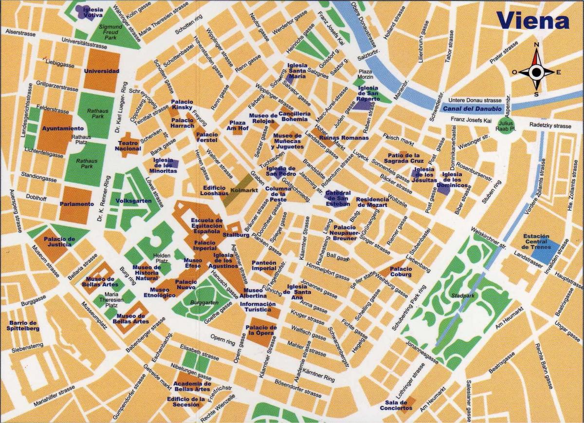 Harta e rrugës qendrore të Vjenës