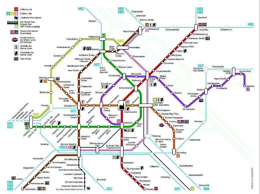Vjenë metro stacion hartë