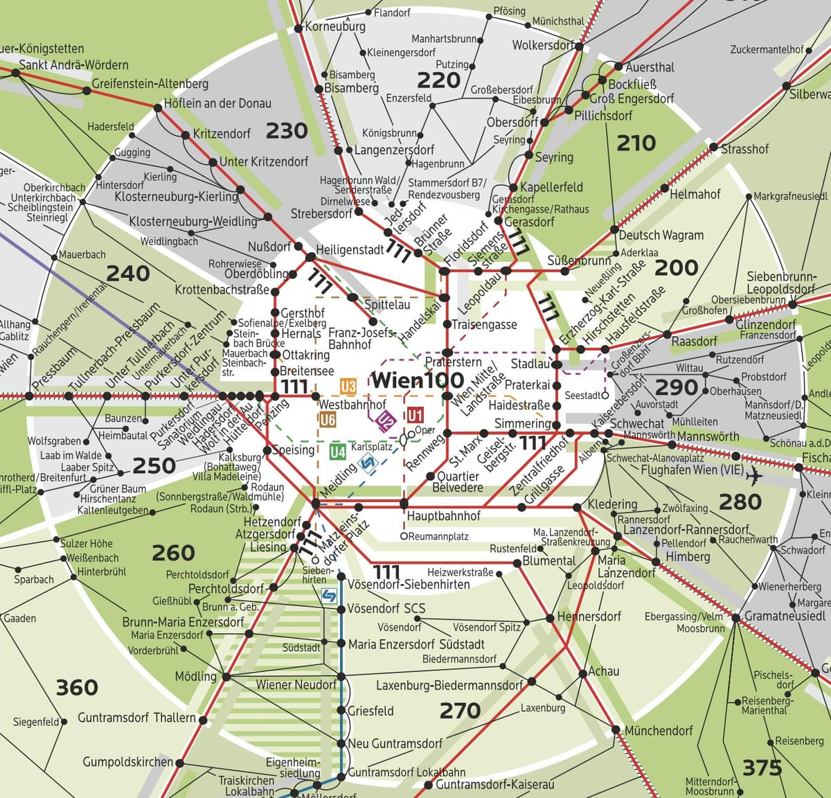 Wien zonës 100 hartë