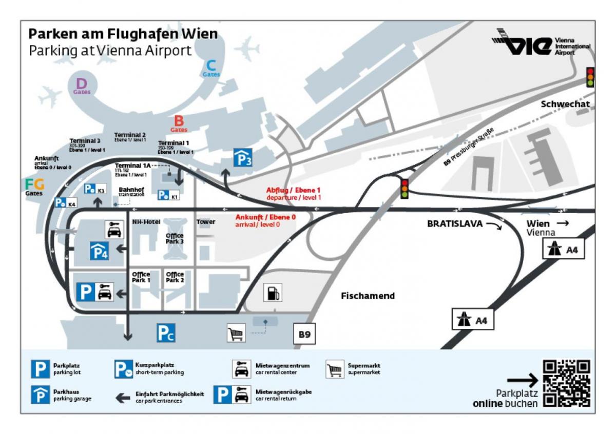 Harta e Vjenës aeroportin e parkimit