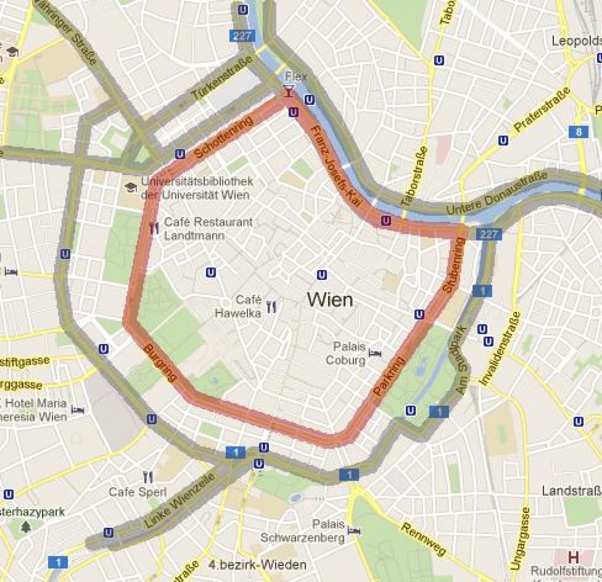 Vjenë, 7 qarkut në hartë