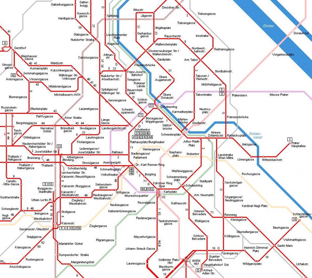 Vjenë, Austri tramvaj hartë