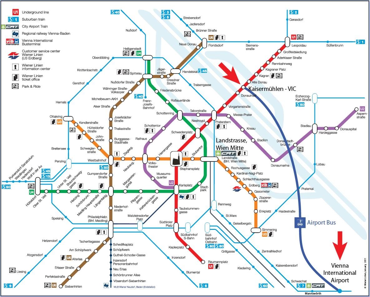 Harta e Wien mitte stacioni