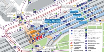 Vjenë kryesore të stacionit të trenit hartë